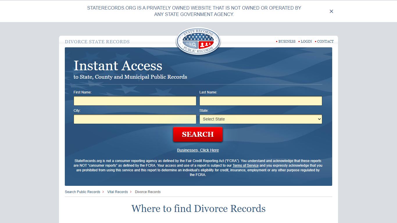 Divorce State Records | StateRecords.org